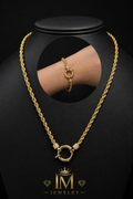 Set Cadena y Pulsera estilo torzal 14k